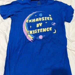 Vibrant Blue Cosmic Graphic Tee